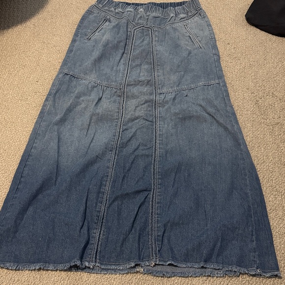 Denim Maxi Skirt - Picture 1 of 4